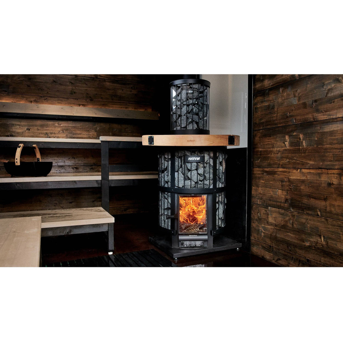 Harvia Legend 240 Greenflame Wood Burning Sauna Stove - Finnish Sauna Builders